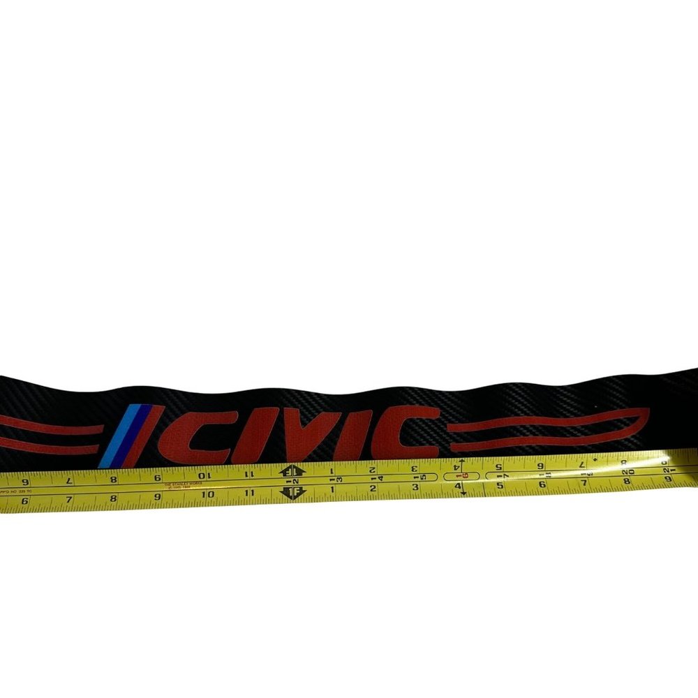 * 2 Vinyl Honda Civic Black and Red Car Door Sticker